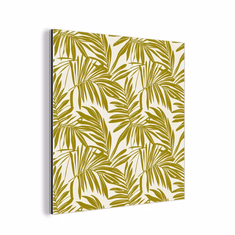 Palmblad - Patroon - Groen aluminium wit klein 46 -3d