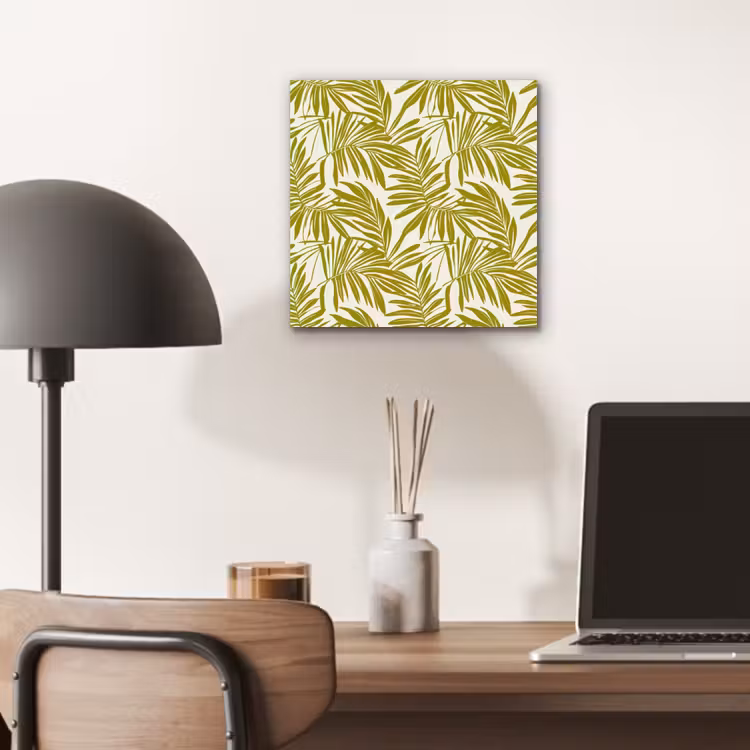 Palmblad - Patroon - Groen aluminium wit klein 46 -sfeer5