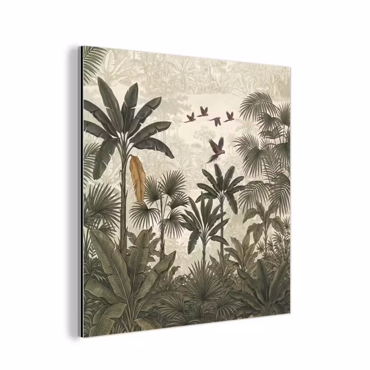 Papagaaien - Jungle - Tropisch - Green aluminium wit klein -3d
