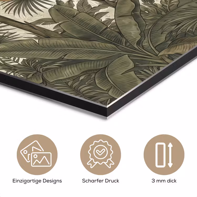 Papagaaien - Jungle - Tropisch - Green aluminium wit klein -closeup_DE