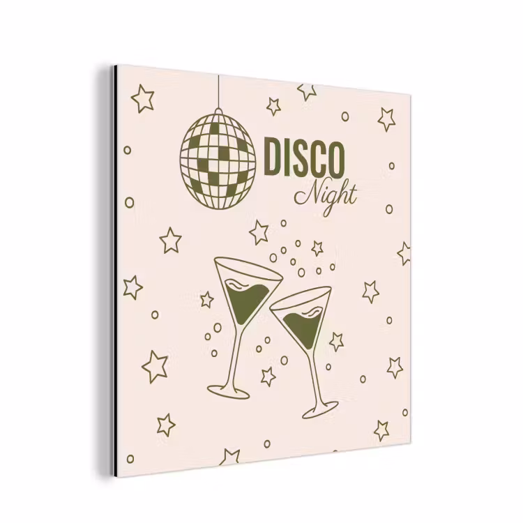 Feest - Disco - Drank - Illustratie - Groen aluminium wit klein -3d
