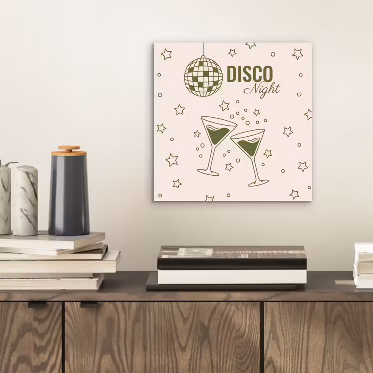 Feest - Disco - Drank - Illustratie - Groen aluminium wit klein -sfeer1