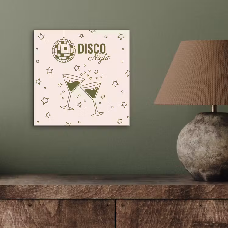 Feest - Disco - Drank - Illustratie - Groen aluminium wit klein -sfeer2