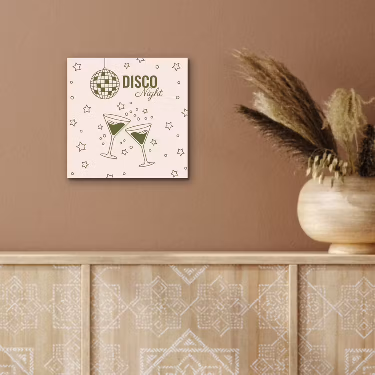 Feest - Disco - Drank - Illustratie - Groen aluminium wit klein -sfeer4