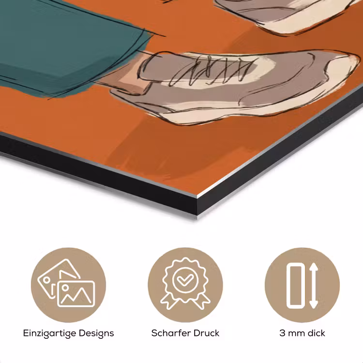 Persoon - Hond - Dieren - Illustratie - Modern aluminium wit klein -closeup_DE