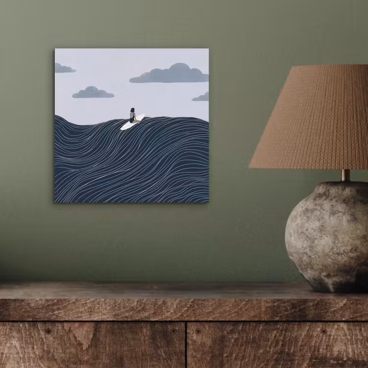 Persoon - Surfen - Oceaan - Natuur - Modern aluminium wit klein -sfeer2