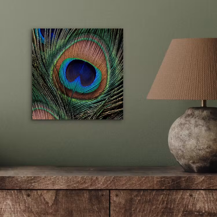 Pauwenveren - Klassiek - Groen aluminium wit klein -sfeer2