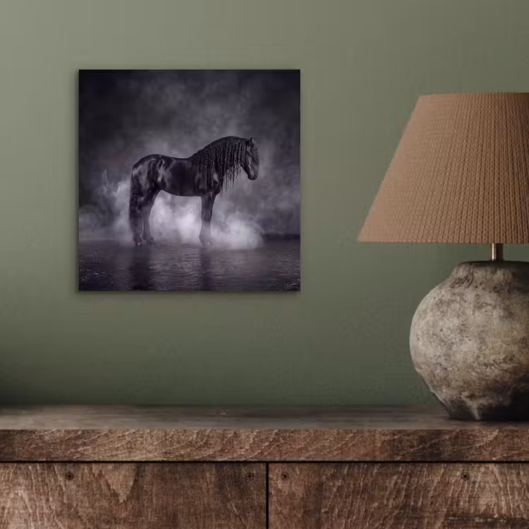 Paard - Magisch - Zwart aluminium wit klein -sfeer2