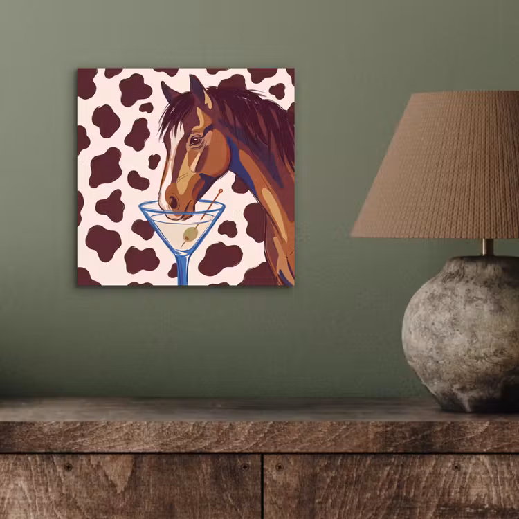 Paard - Martini - Dieren - Abstract - Bruin aluminium wit klein -sfeer2
