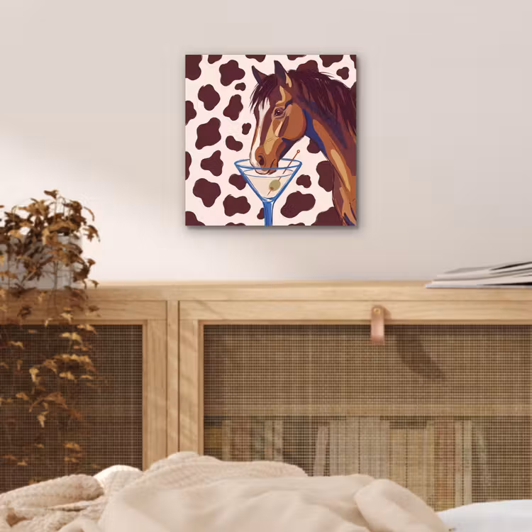 Paard - Martini - Dieren - Abstract - Bruin aluminium wit klein -sfeer3