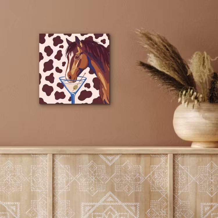Paard - Martini - Dieren - Abstract - Bruin aluminium wit klein -sfeer4