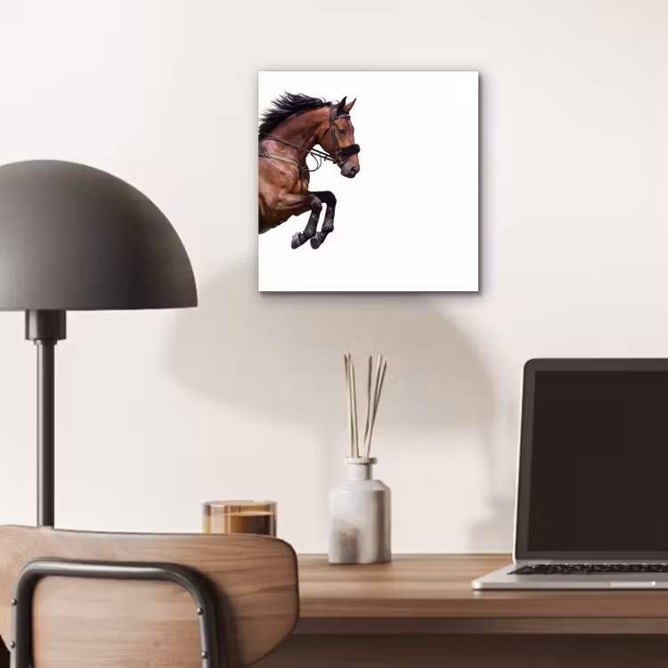 Paard - Springen - Modern aluminium wit klein -sfeer5
