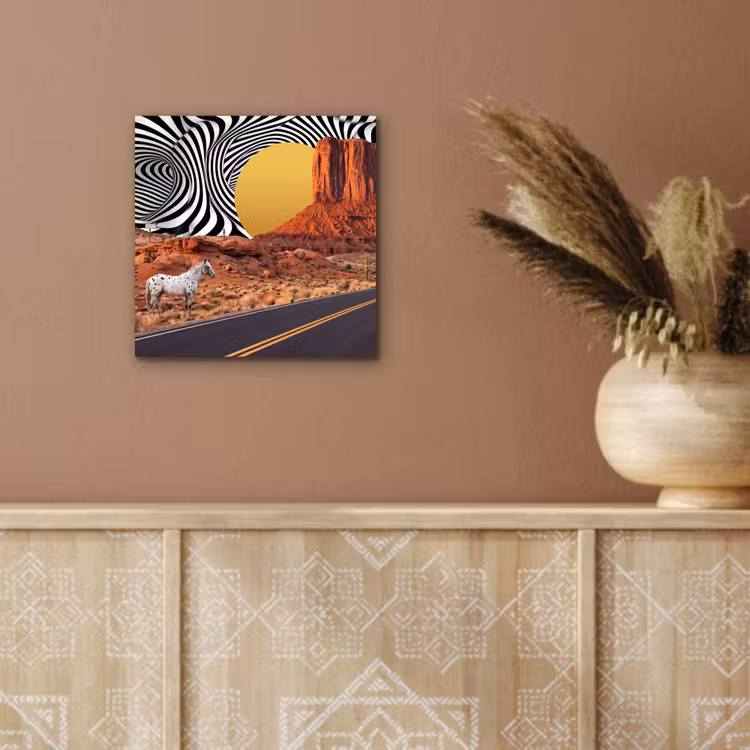 Alu-Dibond-Bild - Pferd – Wüste – Natur - Paard - Woestijn - Natuur aluminium wit klein