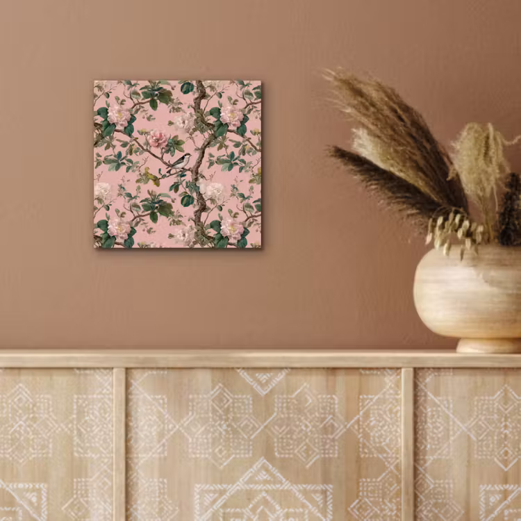 Pioenrozen - Botanisch - Vogel aluminium wit klein 46 -sfeer4