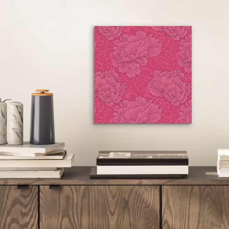 Pioenrozen - Energiek - Roze aluminium wit klein 46 -sfeer1