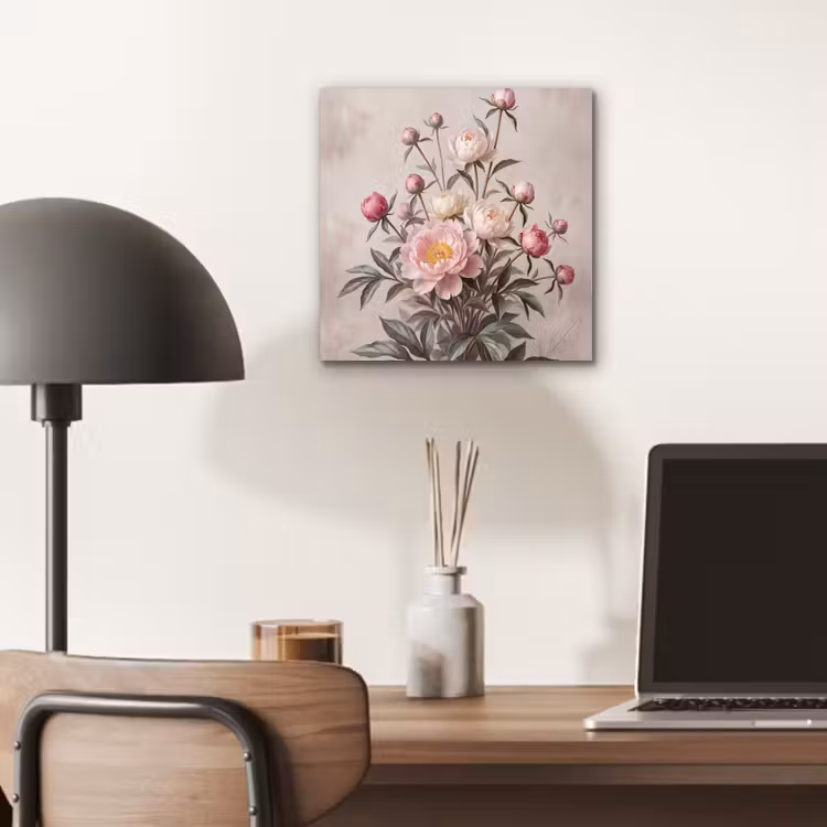 Pioenrozen - Boeket - Roze aluminium wit klein -sfeer5