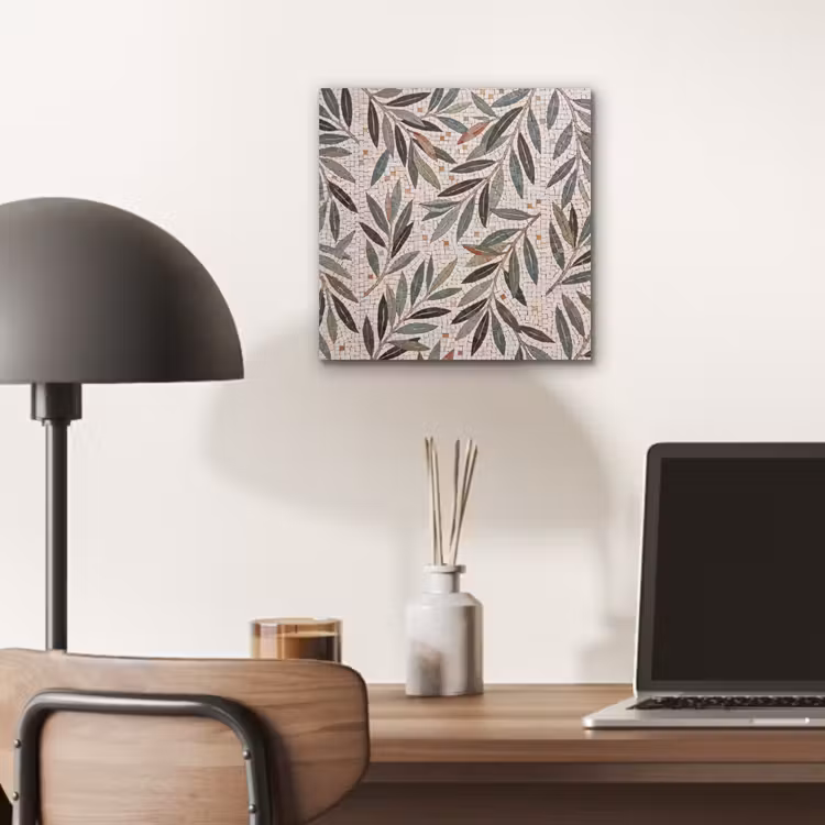 Plant - Blad - Mozaïek - Groen aluminium wit klein -sfeer5