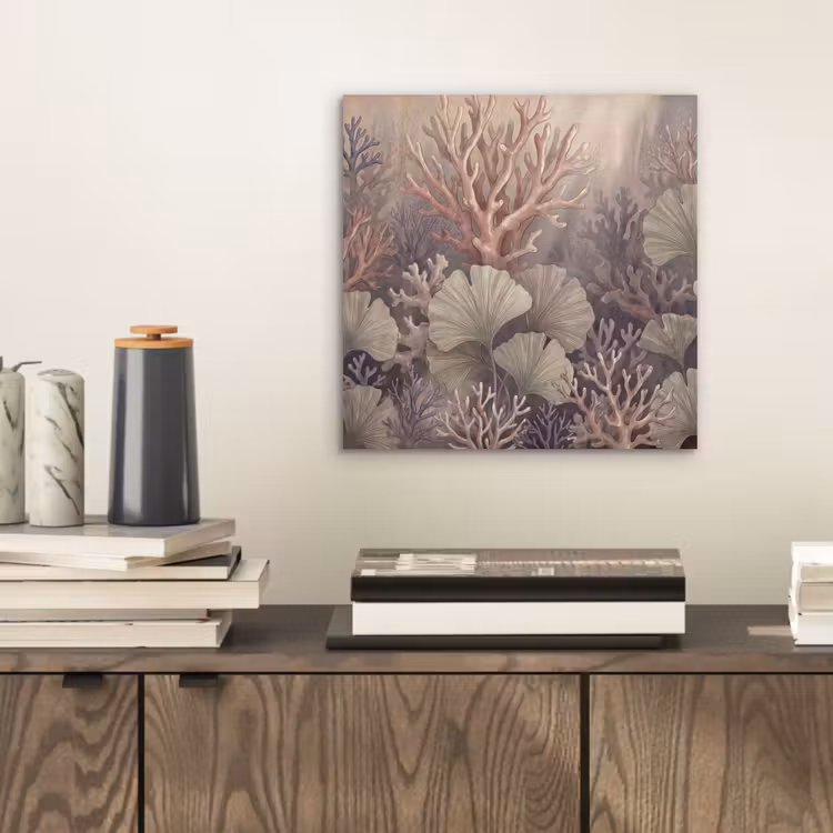 Plant - Bladeren - Zee - Illustratie - Groen aluminium wit klein -sfeer1