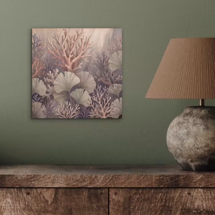 Plant - Bladeren - Zee - Illustratie - Groen aluminium wit klein -sfeer2