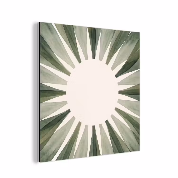 Planten - Abstract - Waterverf - Groen - Natuur aluminium wit klein -3d