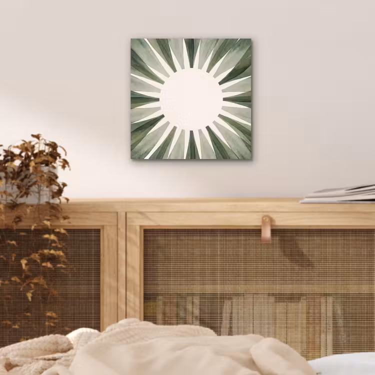 Planten - Abstract - Waterverf - Groen - Natuur aluminium wit klein -sfeer3