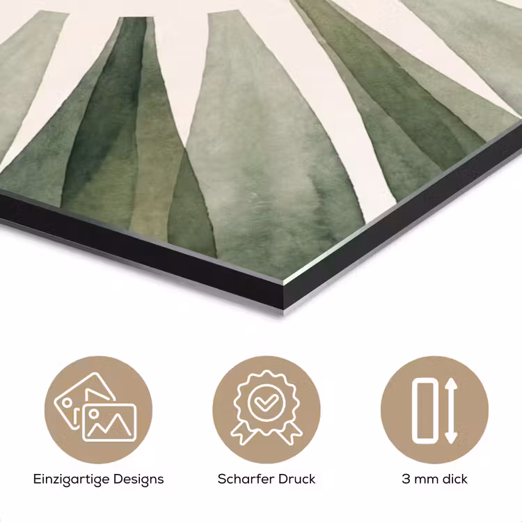 Planten - Abstract - Waterverf - Groen - Natuur aluminium wit klein -closeup_DE