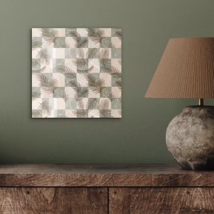 Planten - Bladeren - Marmer - Modern - Groen aluminium wit klein -sfeer2