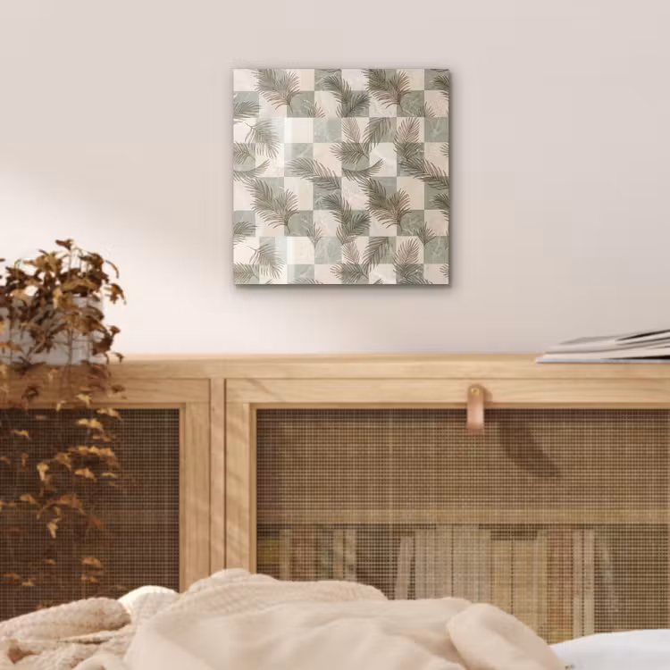 Planten - Bladeren - Marmer - Modern - Groen aluminium wit klein -sfeer3