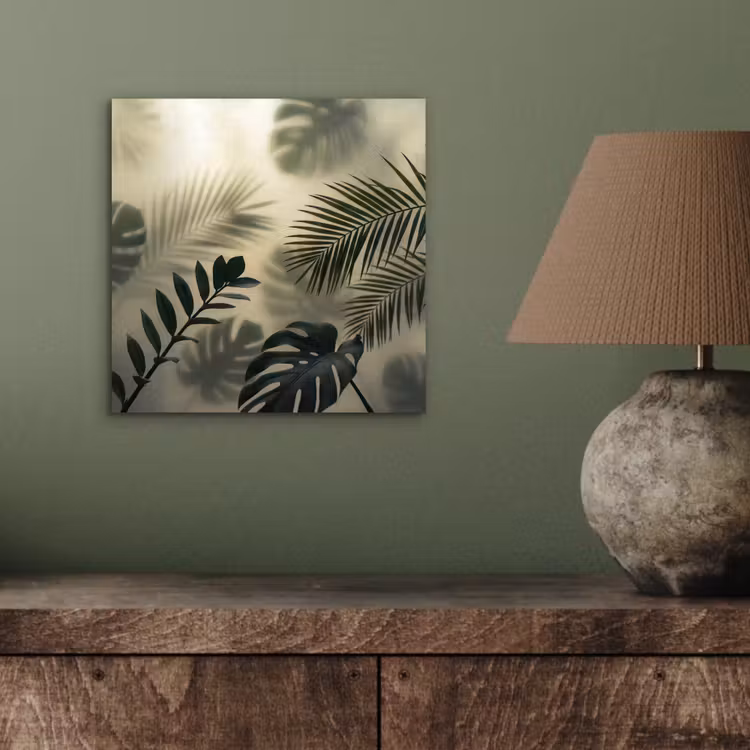 Planten - Bladeren - Schaduwen - Groen - Modern aluminium wit klein -sfeer2