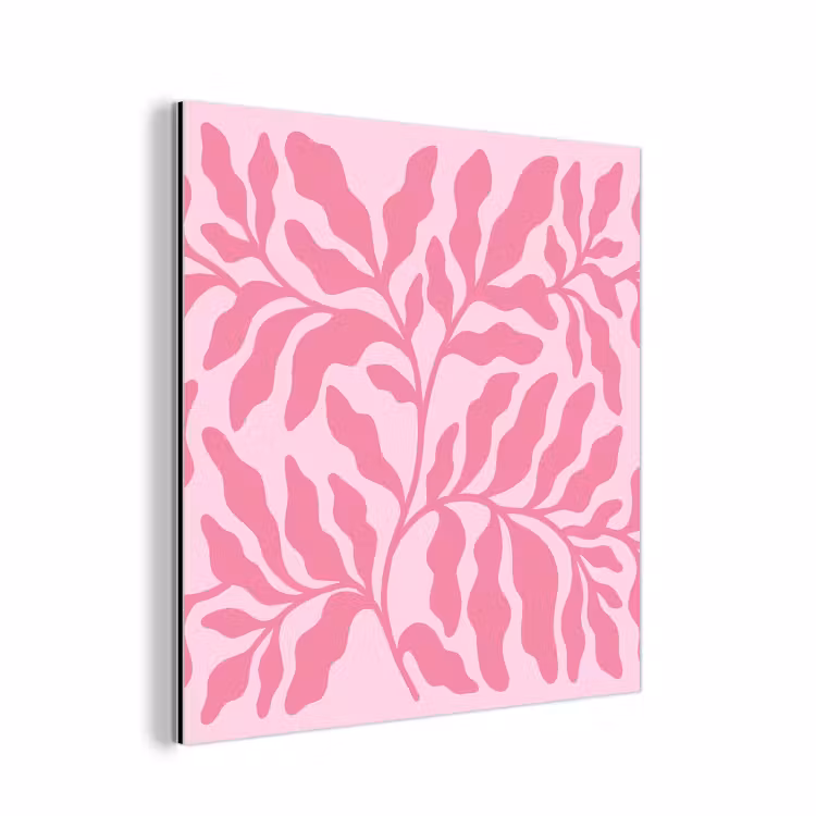 Planten - Organisch - Abstract - Modern - Roze aluminium wit klein -3d