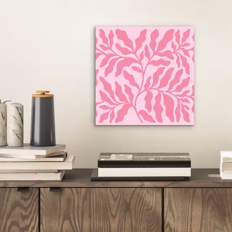 Planten - Organisch - Abstract - Modern - Roze aluminium wit klein -sfeer1
