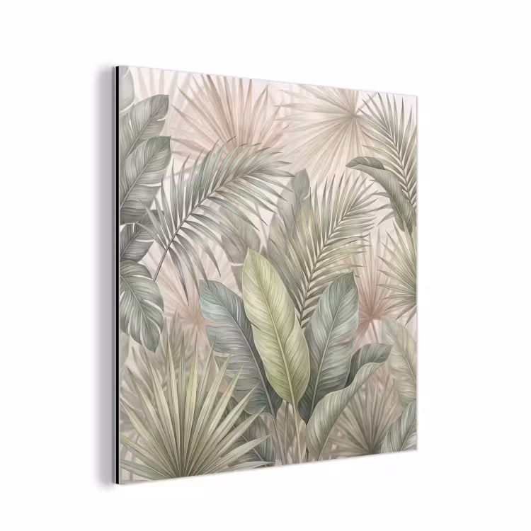 Planten - Tropisch - Bladeren - Groen - Natuur aluminium wit klein -3d