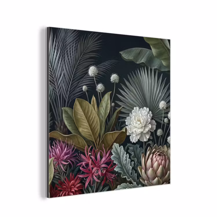 Planten - Tropisch - Botanisch - Donker - Groen aluminium wit klein -3d