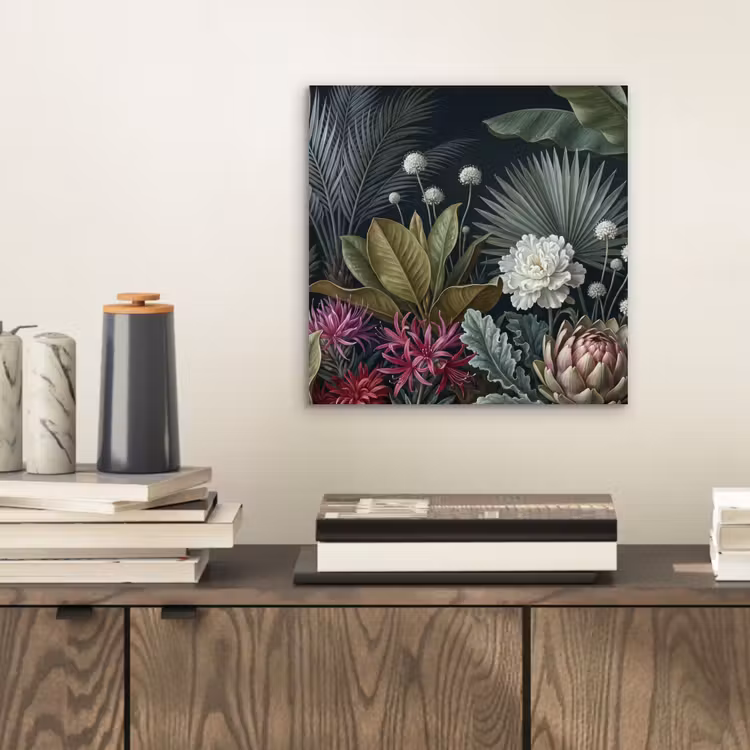 Planten - Tropisch - Botanisch - Donker - Groen aluminium wit klein -sfeer1