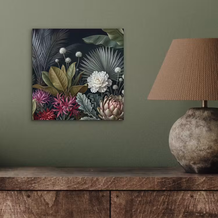 Planten - Tropisch - Botanisch - Donker - Groen aluminium wit klein -sfeer2