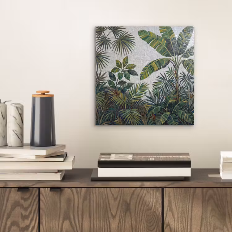 Planten - Tropisch - Mozaïek - Groen - Natuur aluminium wit klein -sfeer1