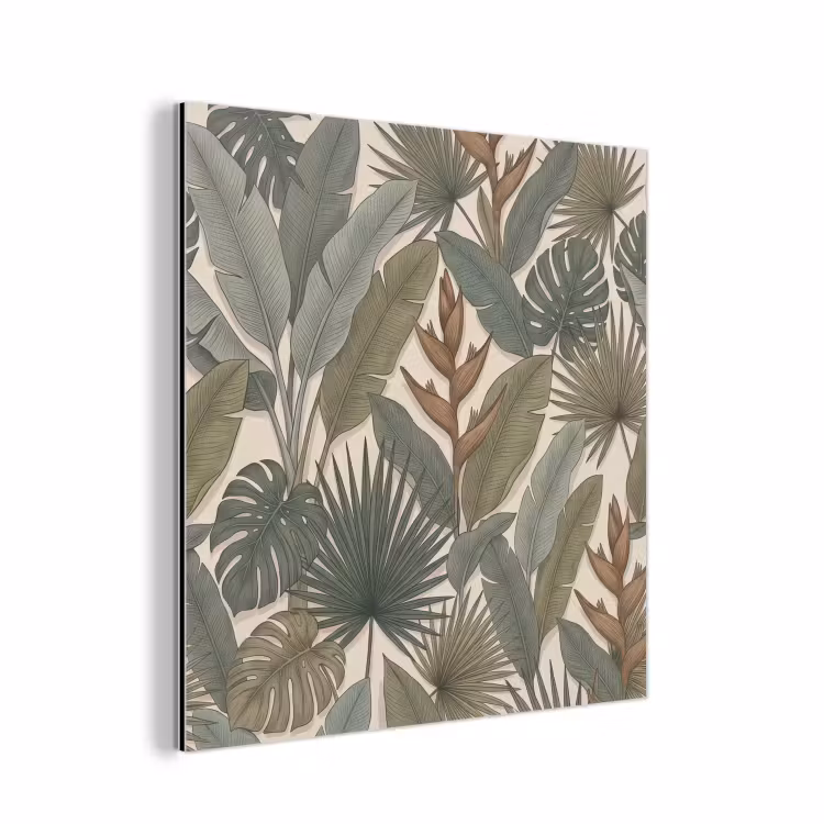 Planten - Tropisch - Natuur - Illustratie - Groen aluminium wit klein -3d