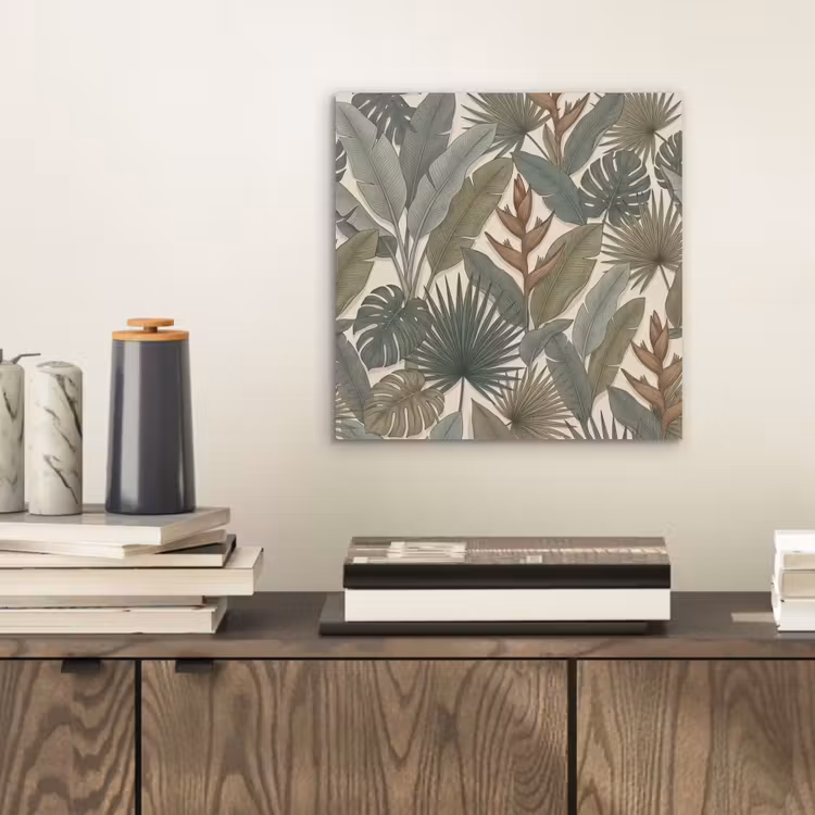 Planten - Tropisch - Natuur - Illustratie - Groen aluminium wit klein -sfeer1