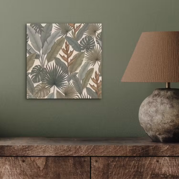 Planten - Tropisch - Natuur - Illustratie - Groen aluminium wit klein -sfeer2