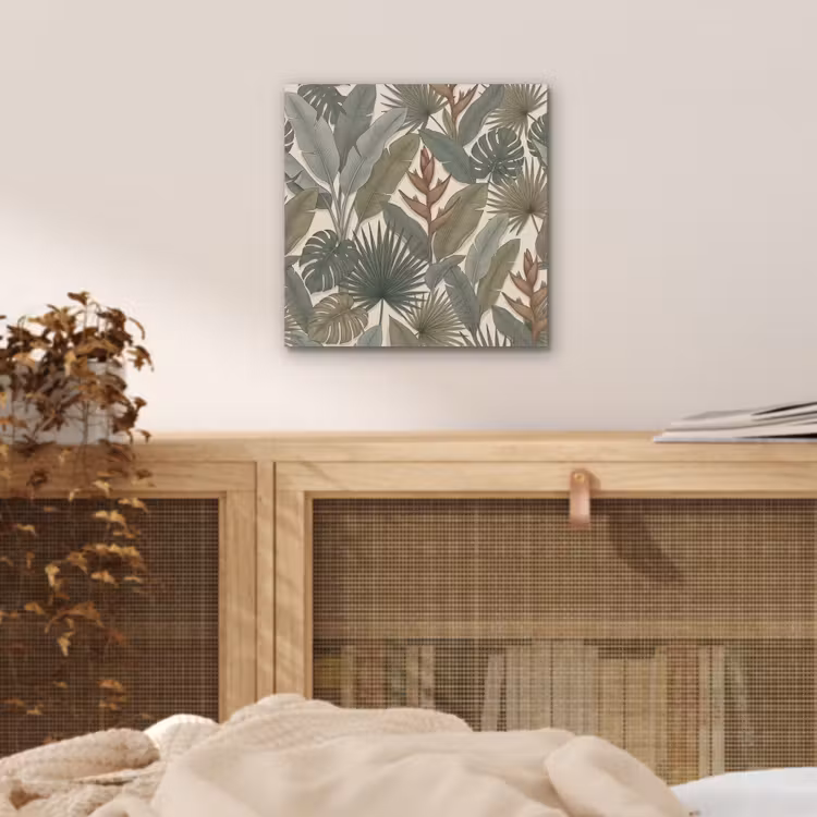 Planten - Tropisch - Natuur - Illustratie - Groen aluminium wit klein -sfeer3