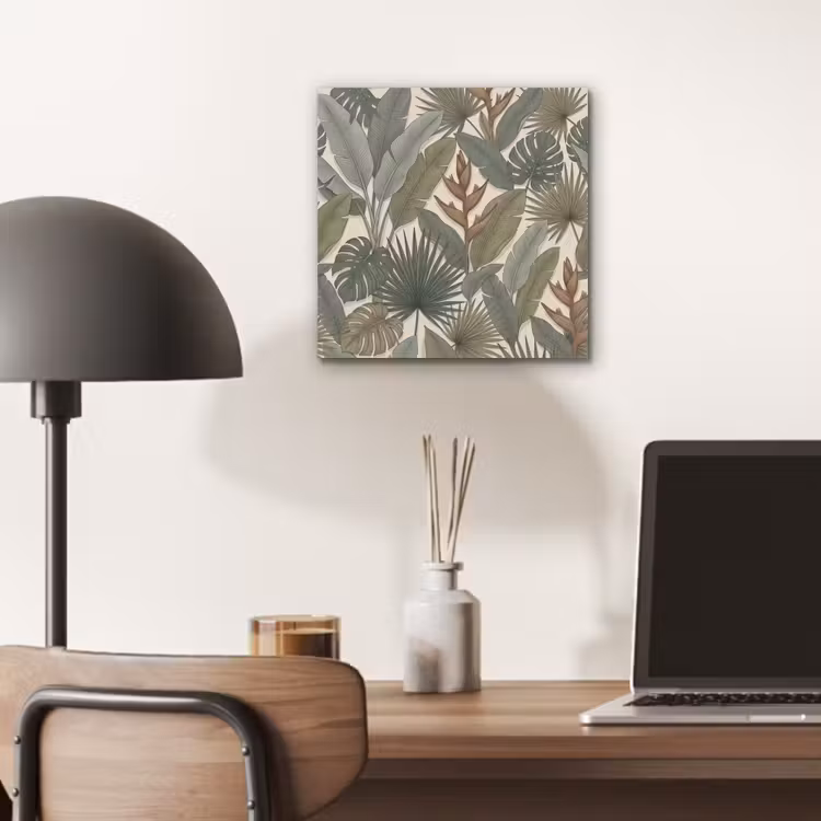 Planten - Tropisch - Natuur - Illustratie - Groen aluminium wit klein -sfeer5