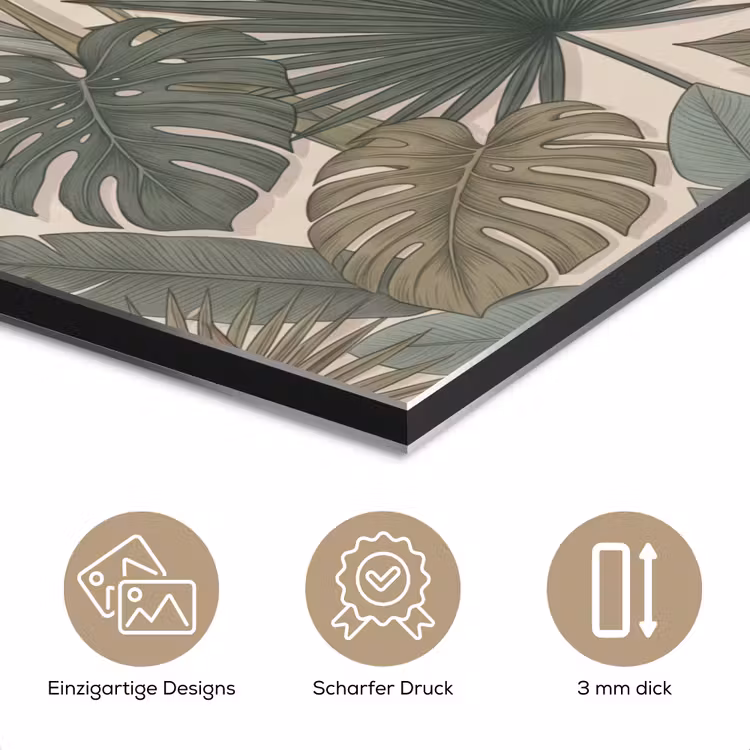 Planten - Tropisch - Natuur - Illustratie - Groen aluminium wit klein -closeup_DE