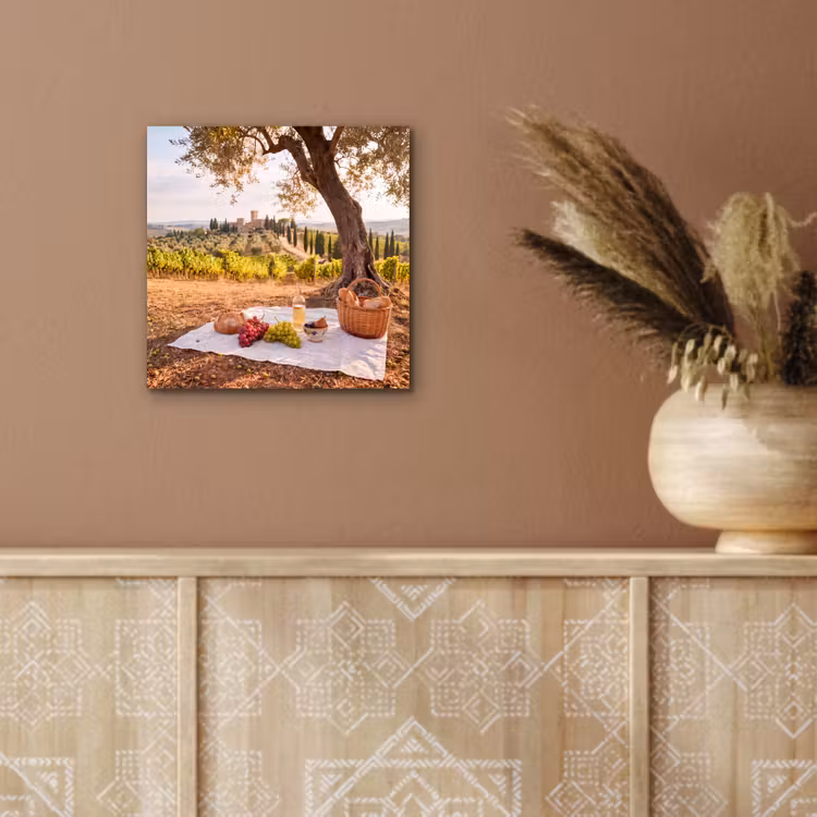 Picknick - Wijngaard - Landschap - Zomer - Eten aluminium wit klein -sfeer4
