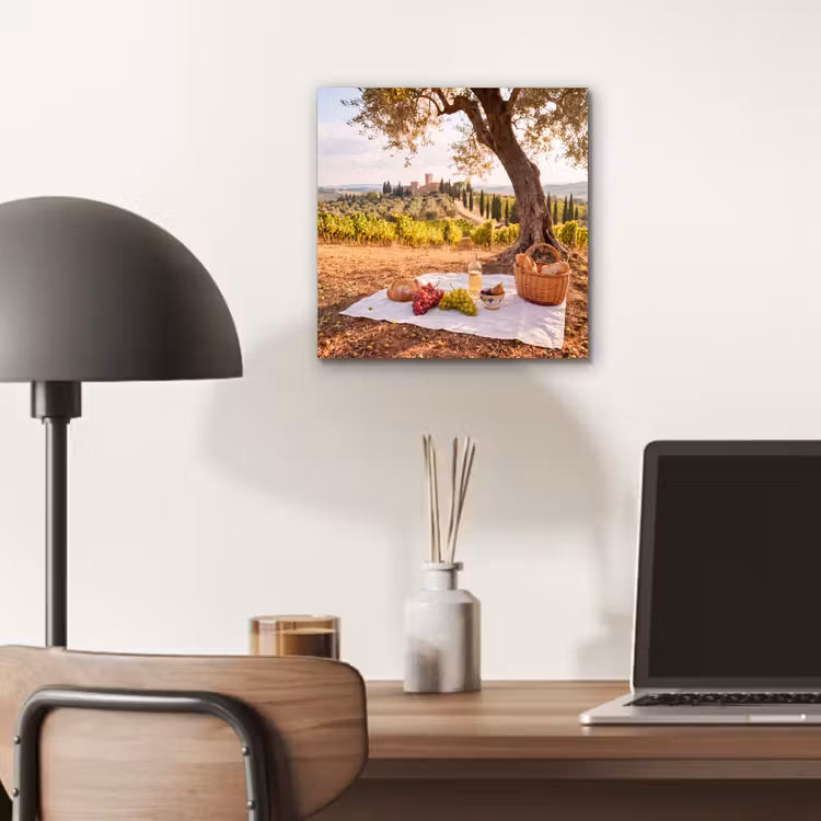 Picknick - Wijngaard - Landschap - Zomer - Eten aluminium wit klein -sfeer5