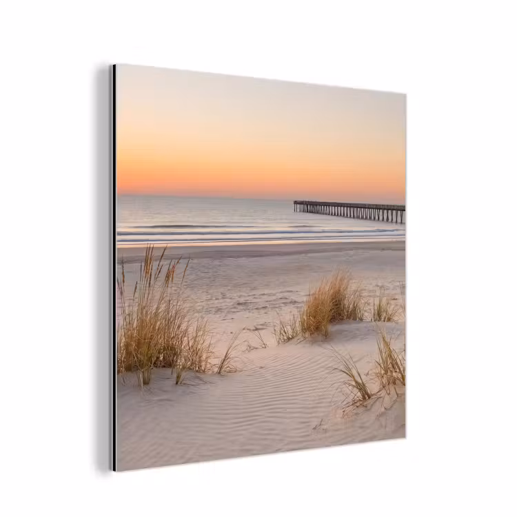 Pier - Zonsondergang - Strand aluminium wit klein -3d