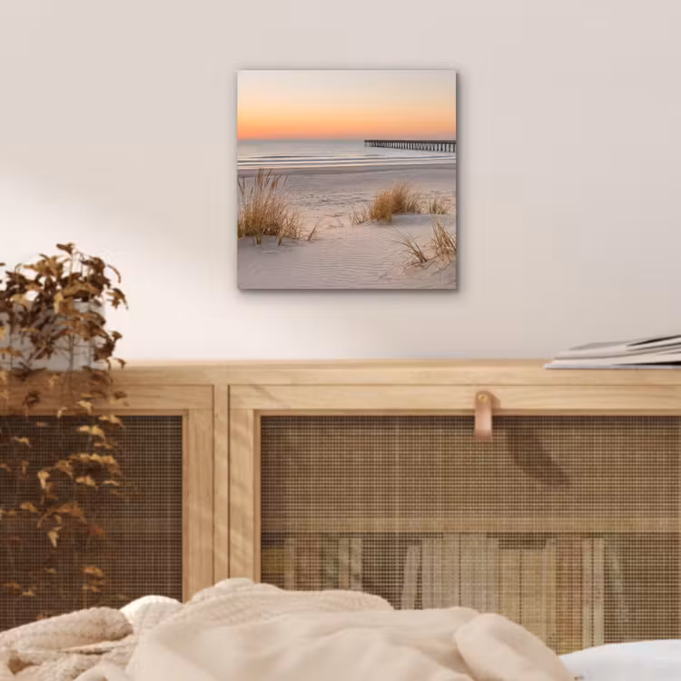 Pier - Zonsondergang - Strand aluminium wit klein -sfeer3
