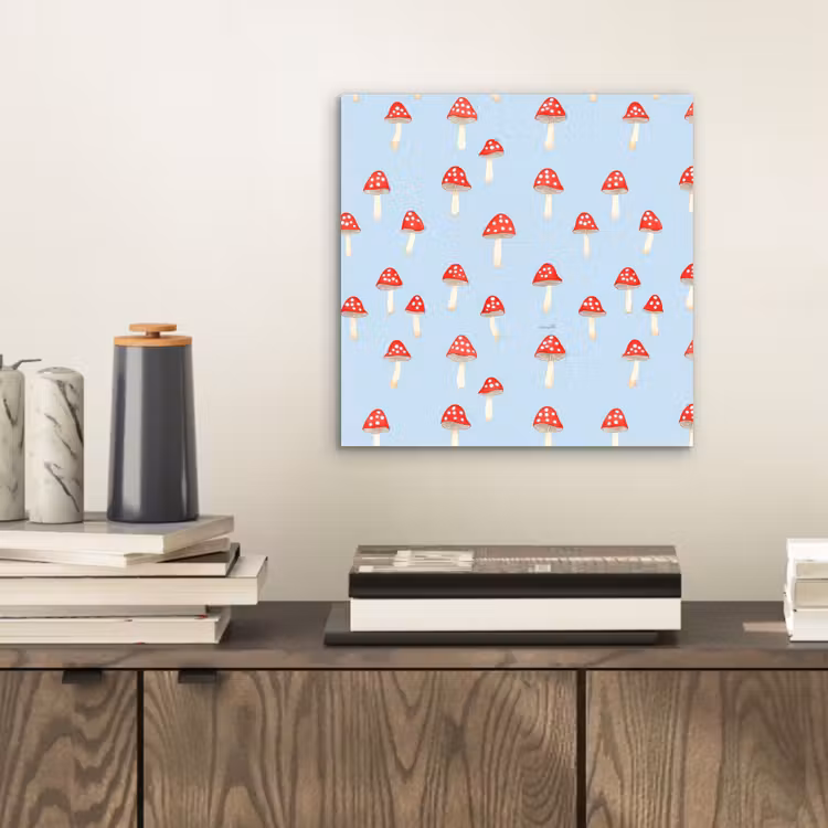 Paddenstoel -Sprookje - Blauw aluminium wit klein 46 -sfeer1