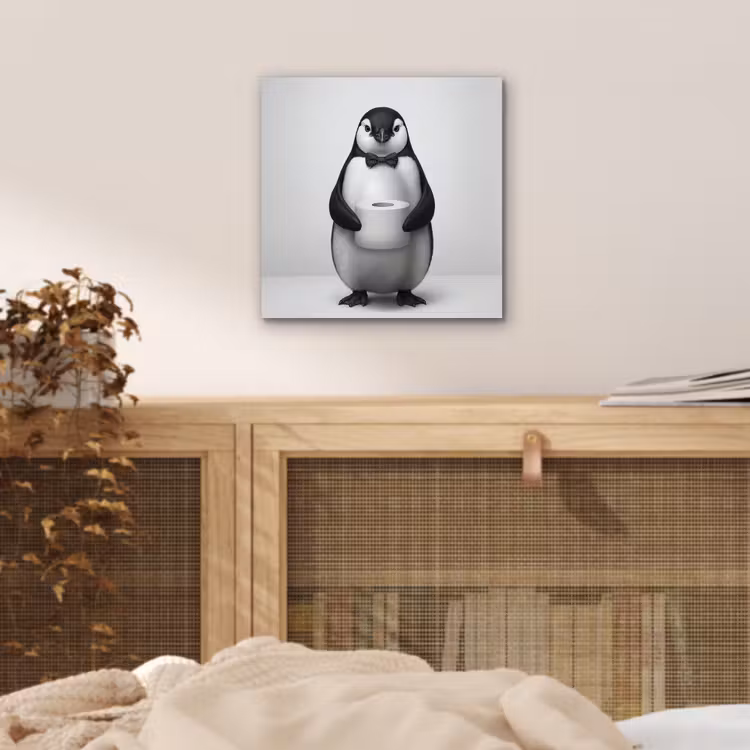 Pinguïn - WC rol - Wit aluminium wit klein -sfeer3
