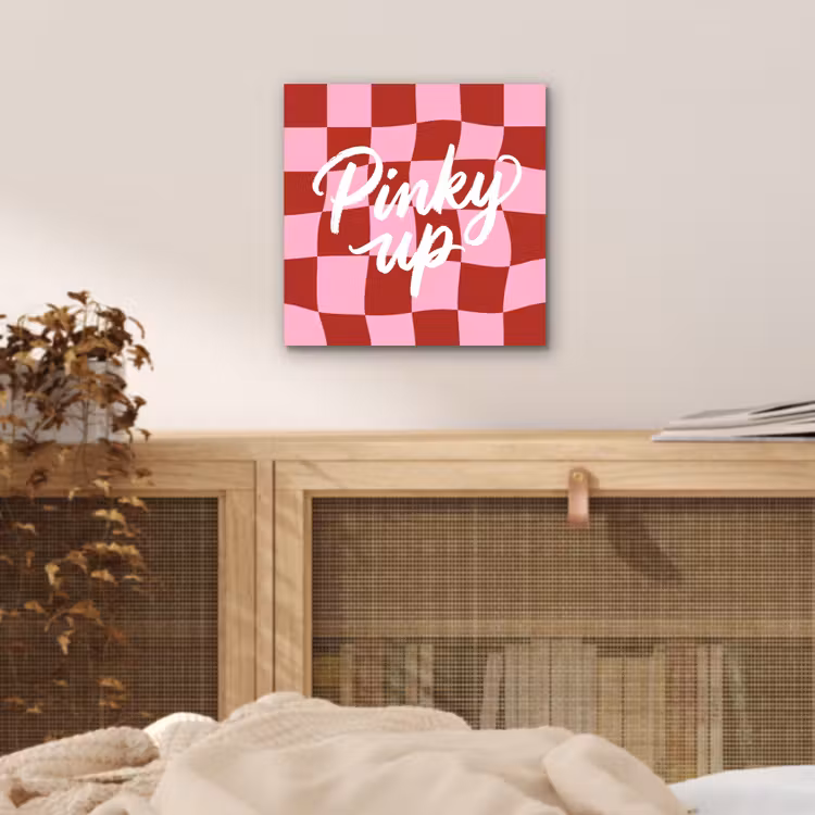 Pinky up - Geblokt - Bordeauxrood aluminium wit klein -sfeer3