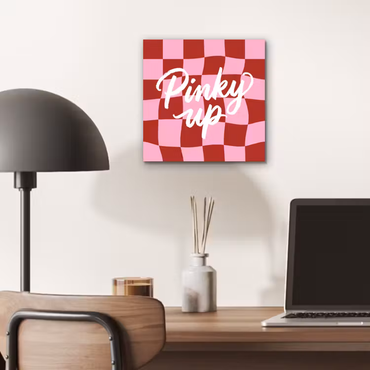Pinky up - Geblokt - Bordeauxrood aluminium wit klein -sfeer5
